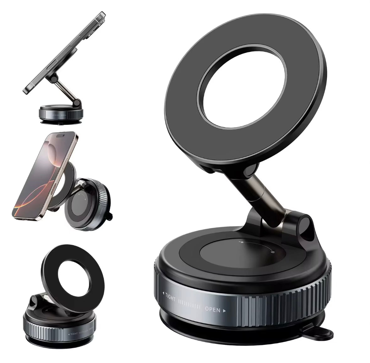 Strong Magnets Extend Car Mobile Stand 360 Rotating Car Mobile Phone Holder Magnetic Vacuum Suction Car Phone Holder