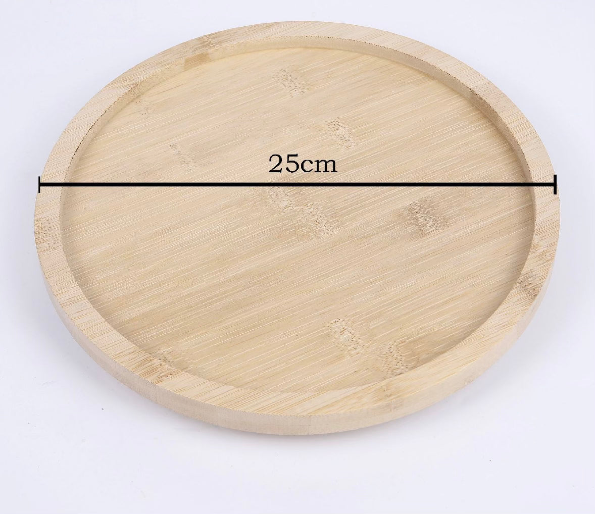 Round Bamboo Sofa Armrest Tray – Portable Wooden Side Table for Couch & Bed