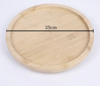 Round Bamboo Sofa Armrest Tray – Portable Wooden Side Table for Couch & Bed